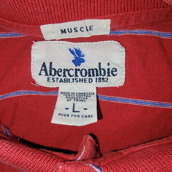 Abercrombie & Fitch Red Polo with Classic Stripes - Picture 3 of 6